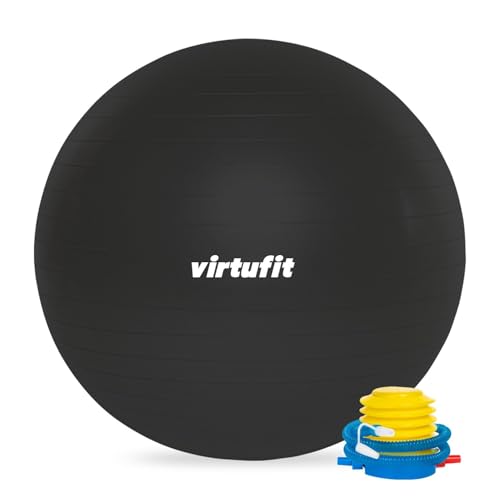 VirtuFit Anti-Burst Fitnessball Pro - Gymnastikball - Swiss Ball - mit Pumpe - Grau - 65 cm VirtuFit Anti-Burst Fitnessball Pro - Gymnastikball - Swiss Ball - mit Pumpe - Grau - 65 cm von VirtuFit