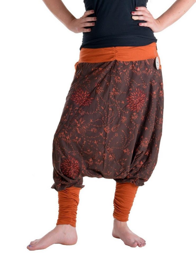 Vishes Haremshose Bestickte Blumen Haremshose mit tiefem Schritt Pumphose, Pluderhose, Yogahose Vishes Haremshose Bestickte Blumen Haremshose mit tiefem Schritt Pumphose, Pluderhose, Yogahose von Vishes
