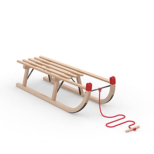 Vispronet Davos Schlitten Classic, inkl. Zugseil, Holzschlitten für Kinder und Erwachsene, Schlitten Größe 100 x 32 x 26 cm Vispronet Davos Schlitten Classic, inkl. Zugseil, Holzschlitten für Kinder und Erwachsene, Schlitten Größe 100 x 32 x 26 cm von Vispronet