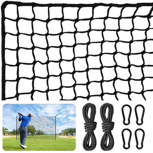 Schwarzes Golf-Übungsnetz, 3 x 7,6 m, robustes Nylon-Golfschlagnetz von Visupor