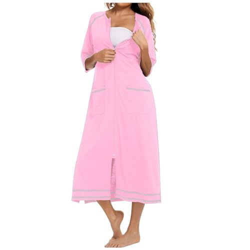 Bademantel Damen Leicht Paare Bademantel Saugstark Morgenmantel V-Ausschnitt Hautfreundlich Nachtwäsche Für Herbst Frühling Saunamantel Für Spa & Zuhause Kimono Robe von Viunychn