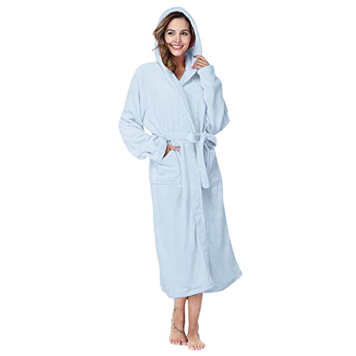 Bademantel Damen Microfaser Weich Morgenmantel Saugstark Saunamantel V-Ausschnitt Hautfreundlich Loungewear Damen & Herren Bademantel Für Spa & Zuhause Nachtwäsche von Viunychn