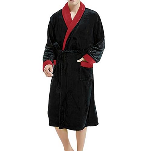 Bademantel Herren Flauschig Weich Bademantel Baumwolle Saunamantel V-Ausschnitt Hautfreundlich Kimono Robe Für Herbst Frühling Morgenmantel Für Spa & Zuhause Nachtwäsche von Viunychn