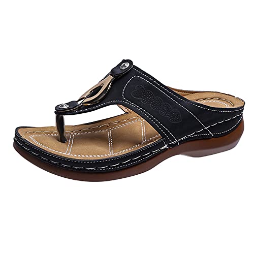 Orthopädische Sandalen Damen Aushöhlen Römer Boho Thong Sandals Flache Schuhe Elegante Bequeme Flip Flops Slippers mit Natur Kork-Fussbett mit Weiche Fussbett Outdoor Orthopädische Sandalen Damen Aushöhlen Römer Boho Thong Sandals Flache Schuhe Elegante Bequeme Flip Flops Slippers mit Natur Kork-Fussbett mit Weiche Fussbett Outdoor von Viunychn