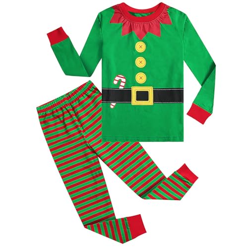 Schlafanzug Mädchen Schlafanzüge Set Kinder Nachtwäsche Baumwolle Süß Langarm Zweiteiliger Schlafanzug Winter Weihnachten Pyjama Größe von Viunychn