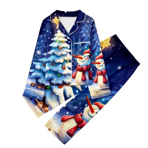 Schlafanzug Weihnachten Langarm Zweiteilig Pyjama Kinder Baumwolle Schlafanzüge Set Schlafanzug Winter Weihnachten Nachtwäsche Größe von Viunychn