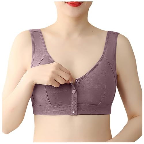 Viunychn BH Ohne Bügel Baumwolle Starker Halt Schlafen Bra Seamless Bralette Große Größen Spitze Bustier Sexy Schlaf BH Haltungskorrektur Bra Outdoor Joggen Seamless Bustier von Viunychn