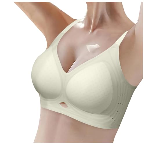 Viunychn Bustier Damen Gepolstert Ungepolstert Schlafen Bra Seamless Seamless Bustier Atmungsaktiv Haltungskorrektur BH Sexy Yoga-BH Cool Liftup Bra Kompressions Bralette von Viunychn