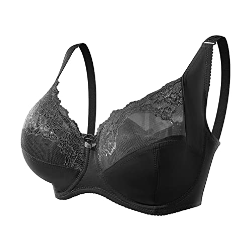 Viunychn Bustier Damen Spitze Durchsichtiger Bra Ohne Gepolster Seamless Bustier Push Up Haltungskorrektur BH Mesh Fitness Bra Tasche BH Kompressions Schlafen Bra von Viunychn