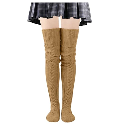 Viunychn Halterlose Strümpfe Für Damen - Sexy Baumwolle Socken Kniestrümpfe Warme Knee Stockings Knee High Schenkel Socken Thigh High Socks Lange Gestreifte von Viunychn