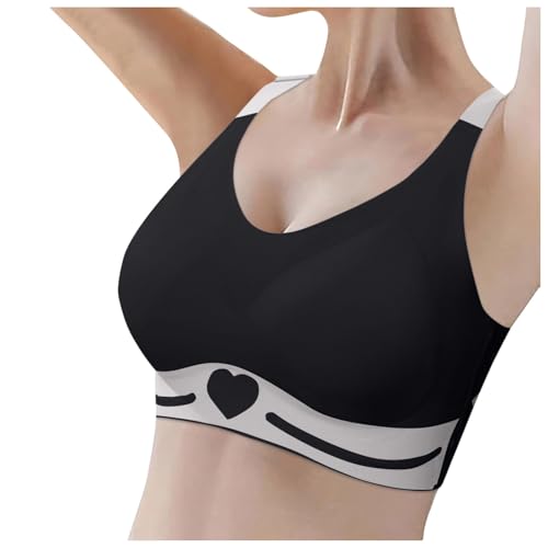 Viunychn Haltungskorrektur BH Ungepolstert BH Einfarbige Bralette Atmungsaktiv Fitness Bra Push Up Schlaf BH Haltungskorrektur Schlafen Bra Kompressions Seamless Bustier von Viunychn