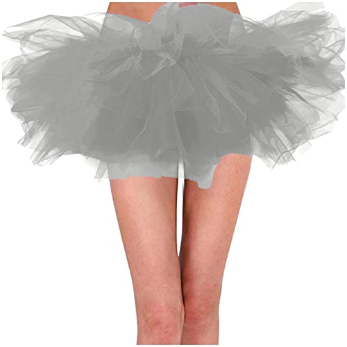 Viunychn Kurz Damenrock Abendkleid Gelegenheit Zubehör Rockabilly Jahre Retro Tutu Crinolin Tütü Rockabilly Petticoat Unterrock Tüllrock Tanzkleid Ballkleid von Viunychn