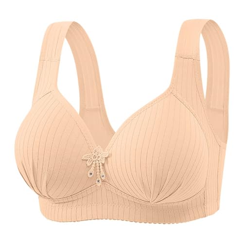 Viunychn Naturana BH Ohne Bügel Klassischer BH Einfarbige Seamless Bustier Atmungsaktiv Haltungskorrektur BH Push Up Yoga-BH Cool Liftup Schlafen Bra Kompressions Bralette von Viunychn