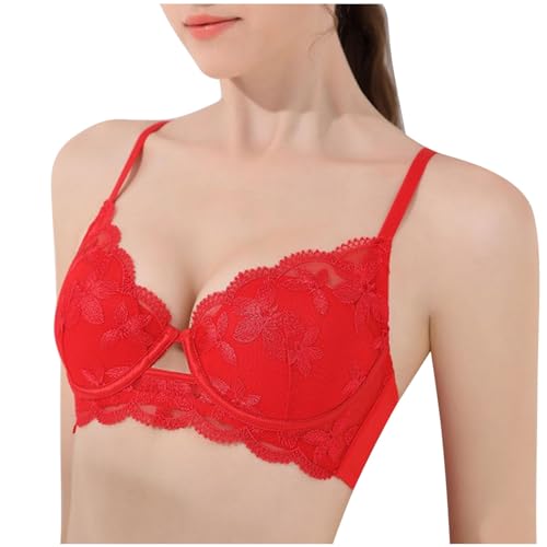 Viunychn Naturana BH Ohne Bügel Klassischer Schlafen Bra Einfarbige Seamless Bustier Große Größen Spitze Bustier Sexy Schlaf BH Haltungskorrektur BH Kompressions Bralette von Viunychn