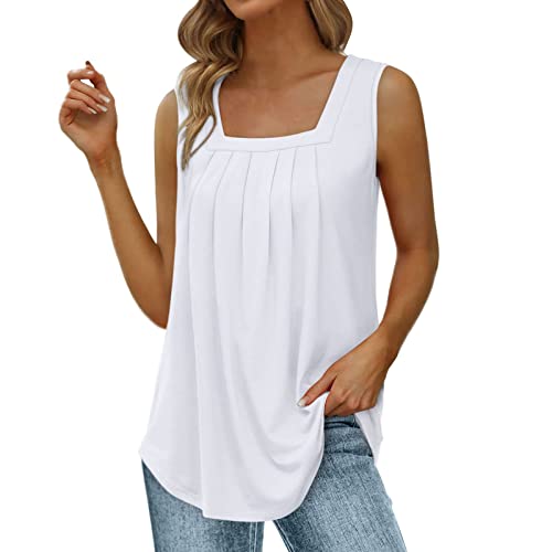 Viunychn Sommer Top Damen Sexy,Square Basic,Plissee,Einfaches,Loose,T-Shirts Tanktop Bluse T Shirt Oberteile T-Shirt Tee Tops Pullover Hemd Elegante Lose Casual Locker Teenager Mädchen Viunychn Sommer Top Damen Sexy,Square Basic,Plissee,Einfaches,Loose,T-Shirts Tanktop Bluse T Shirt Oberteile T-Shirt Tee Tops Pullover Hemd Elegante Lose Casual Locker Teenager Mädchen von Viunychn