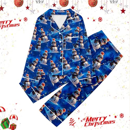 Weihnachts Pyjama Kinder Baumwolle Schlafanzüge Set Langarm Zweiteilig Pyjama Kinder Winter Weihnachten Nachtwäsche Größe Schlafanzug von Viunychn