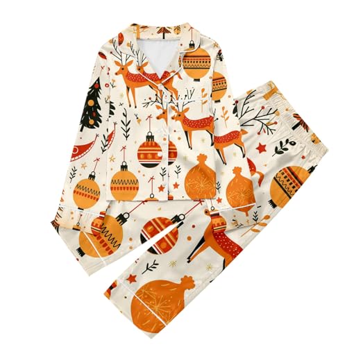 Weihnachts Schlafanzug Kinder Schlafanzug Winter Weihnachten Nachtwäsche Größe Baumwolle Schlafanzüge Set Langarm Zweiteilig Pyjama Kinder von Viunychn