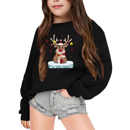 Weihnachtsoutfit Baby Junge - Baumwoll Festlich Weihnachten Sweatshirt Weihnachtsmotiv Pullover Weihnachtshirsch Langarmshirt Weihnachtspulli von Viunychn