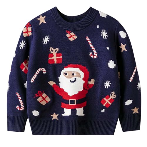 Weihnachtspulli Kinder Strick Rentier Sweatshirts Warme Christmas Langarmshirt Weihnacht Pullover Kinder Weihnachtskleidung von Viunychn