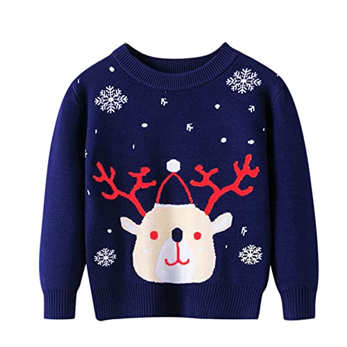 Weihnachtspullover Strick Rentier Sweatshirts Warme Christmas Langarmshirt Weihnachtskleidung Weihnacht Pullover Kinder von Viunychn