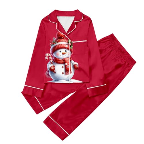 Weihnachtspyjama Kinder Schlafanzug Baumwolle Schlafanzüge Set Winter Weihnachten Nachtwäsche Größe Langarm Zweiteilig Pyjama Kinder von Viunychn