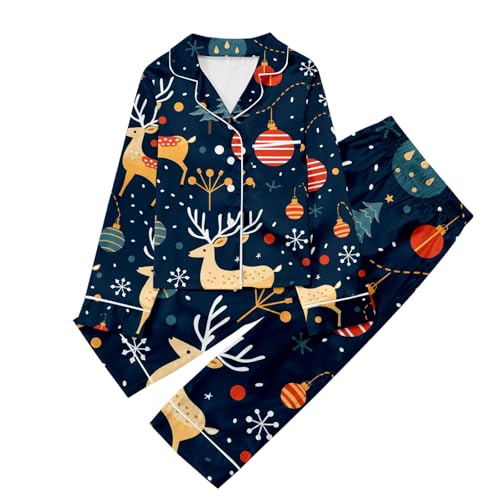 Weihnachtsschlafanzüge Kinder Schlafanzug Baumwolle Schlafanzüge Set Winter Weihnachten Nachtwäsche Größe Langarm Zweiteilig Pyjama Kinder von Viunychn