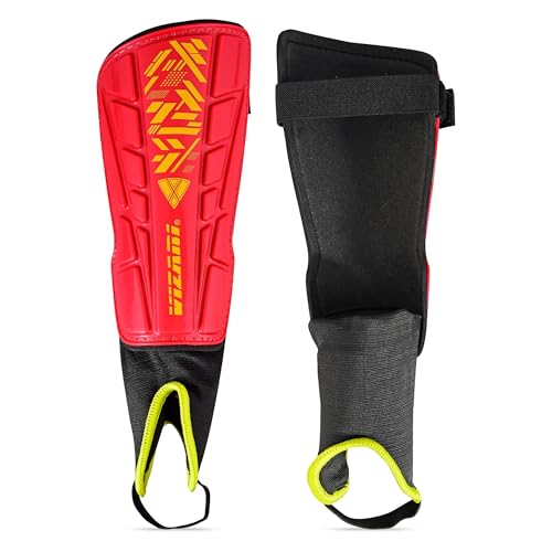 Vizari Malaga Schienbeinschoner Fußball - Leichte Schienbeinschoner Kinder Fussball Mit Hervorragender Knöchelunterstützung - rutschfeste Verstellbare Straps Fußball Schienbeinschoner Herren, rot Vizari Malaga Schienbeinschoner Fußball - Leichte Schienbeinschoner Kinder Fussball Mit Hervorragender Knöchelunterstützung - rutschfeste Verstellbare Straps Fußball Schienbeinschoner Herren, rot von Vizari