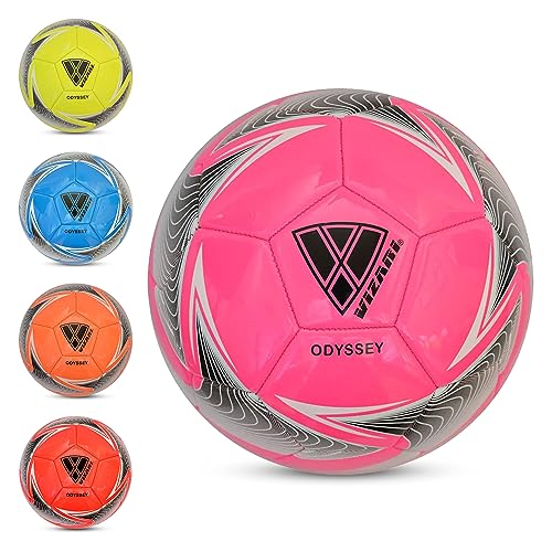 Vizari Odyssey Fußball Ball - Trainingsball Fussball mit 32-er Muster - Fußball - Rosa - Größe 5 von Vizari
