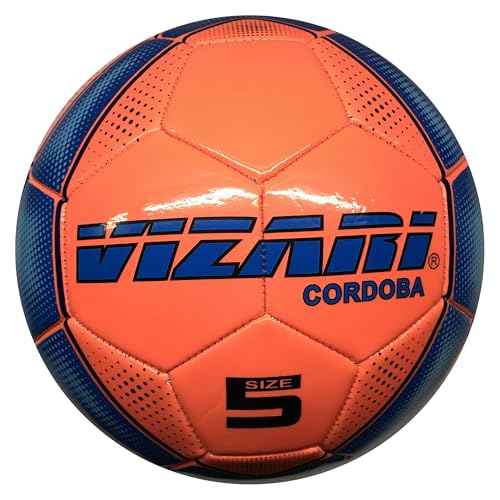 Vizari Sports Cordoba Fußball Ball - Trainingsball Fussball mit Einzigartigem Aufdruck - Fußball für Kinder & Erwachsene - In 5 Farben Erhältlich - Fussball - Orange - Größe 3 von Vizari