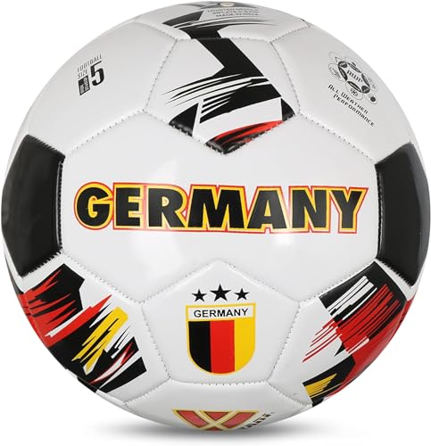 Vizari New Country Series Fußball der Nationalmannschaft, Deutschland, Weiß, Größe 3, strapazierfähiger, weicher und schwammiger Synthetik- und Gummiball, perfekt für Outdoor-Training, Spaßspiele, von Vizari