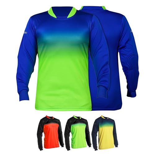 Vizari Vallejo Torwarttrikot Gepolstert T-Shirt - Atmungsaktiver Leichter Stoff - Torwarttrikot Kinder & Erwachsene - Königsblau, Grün - Größe AS Vizari Vallejo Torwarttrikot Gepolstert T-Shirt - Atmungsaktiver Leichter Stoff - Torwarttrikot Kinder & Erwachsene - Königsblau, Grün - Größe AS von Vizari
