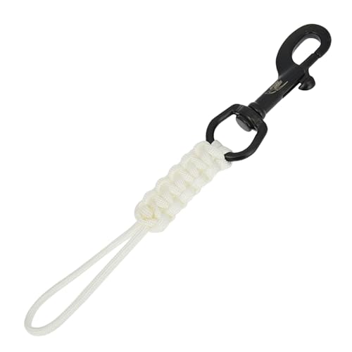 Vjeybv Karabinerhaken Clip mit Seil, Geflochtener Anti-Lost Strap Tauchendbolzen Schnappschnalle, praktisches Tauchzubehör Tauchen Drehbolzen Karabinerhaken Metallclip Haken von Vjeybv