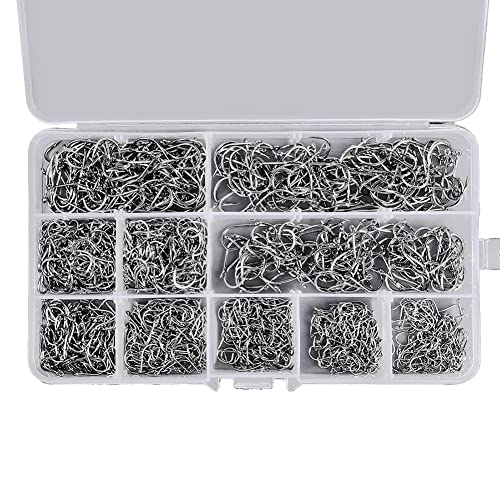 Vklopdsh 1000-Teiliges Angelhaken-Set Angelhaken mit Widerhaken Kohlenstoffstahl für Salzwasser-SüßWasser-AngelausrüStung Vklopdsh 1000-Teiliges Angelhaken-Set Angelhaken mit Widerhaken Kohlenstoffstahl für Salzwasser-SüßWasser-AngelausrüStung von Vklopdsh
