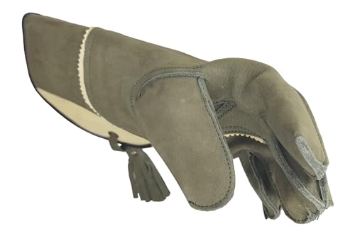 VlaMiTex J53 Falknerhandschuh für Falken und Habichte Greifvögel Handschuh aus Leder Grün (S) von VlaMiTex