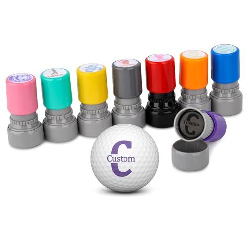 Vlagots Benutzerdefinierte Golfball-Stempel, Personalisiertes Monogramm, Name, Golfball-Stempel-Marker, Selbstklebend, Langlebiger Golfball-Stempel, Wiederverwendbare Golfball-Markierung für Golfer von Vlagots