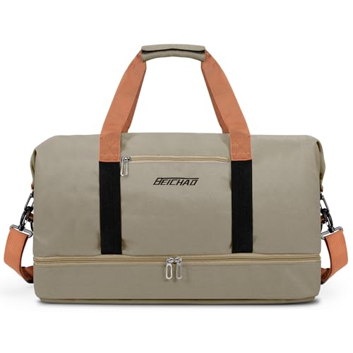 Vllcsla Sporttasche Reisetasche Groß Damen Herren 32,2 L, mit Schuhfach & Nassfach, Fitness Tasche Herren Groß Handgepäck Tasche, Sporttasche Herren Orange Trainingstasche, Weekender, Khaki Vllcsla Sporttasche Reisetasche Groß Damen Herren 32,2 L, mit Schuhfach & Nassfach, Fitness Tasche Herren Groß Handgepäck Tasche, Sporttasche Herren Orange Trainingstasche, Weekender, Khaki von Vllcsla
