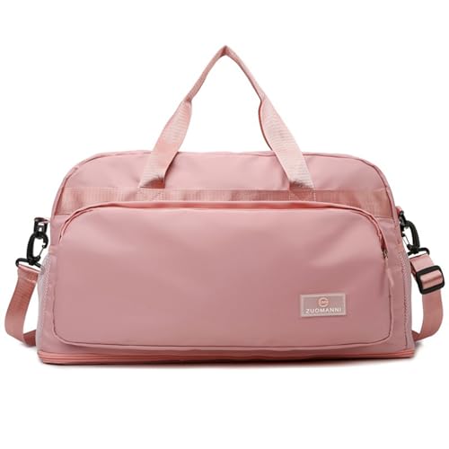 Vllcsla Sporttasche Groß Reisetasche Damen Ausbaufähig 37,7 L bis 50,7 L, mit Nassfach, Sporttasche Tisch Tennis, Trainingstasche Ausbaufähig, Wasserdicht Schwimmtasche Urlaub Sport, Hellrosa Vllcsla Sporttasche Groß Reisetasche Damen Ausbaufähig 37,7 L bis 50,7 L, mit Nassfach, Sporttasche Tisch Tennis, Trainingstasche Ausbaufähig, Wasserdicht Schwimmtasche Urlaub Sport, Hellrosa von Vllcsla