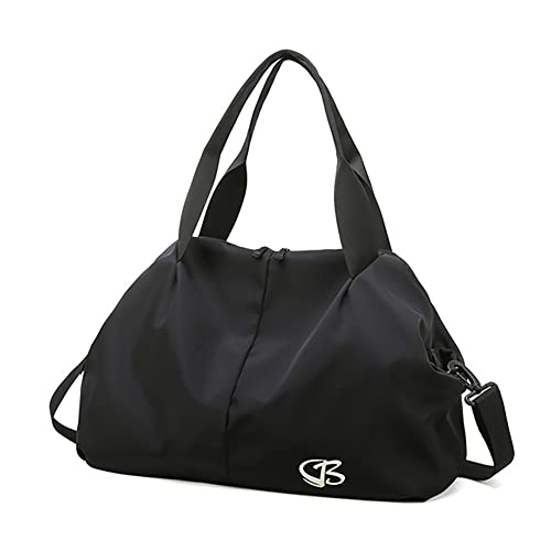 Vllcsla Sporttasche Reisetasche Damen Klein 45x27x20 cm, Kleine Reisetasche Rosa Schwarz mit Nassfach, Kleine Reisetasche Damen Weekender, Sporttasche Damen Fitnessstudio Klein (Schwarz) von Vllcsla