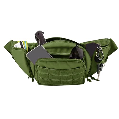 Vllold Hüfttasche | Sport-Bauchtasche – kleine Gürteltasche für Outdoor, Camping, Hüfttaschen mit verstellbarem Gurt, multifunktionale Bauchtasche mit 5 Taschen, armee-grün, Refer to description, von Vllold