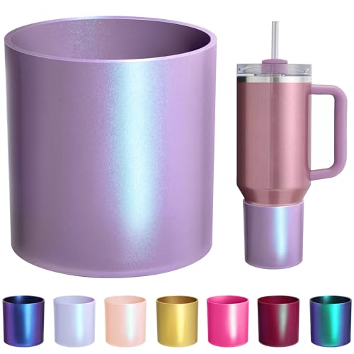 Vmini Chameleon Higher Silikonstiefel für Stanley Quencher 1,2 l Becher, Farbverlauf, glänzende Stiefelhülle, kompatibel mit Stanley IceFlow 850 ml, Bodenschutz für Stanley Cup-Zubehör (Amethyst) von Vmini