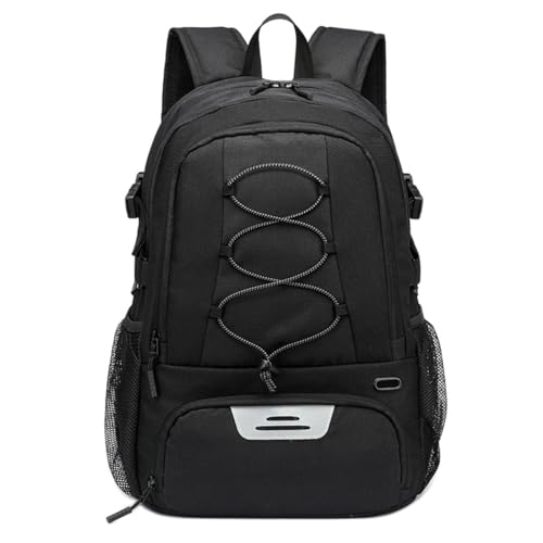 Vmokki Fußball Basketball Rucksack Sportrucksack mit Ballfach Schuhfach Wasserfest Große Rucksäcke Damen Herren Teenager (Schwarz) von Vmokki