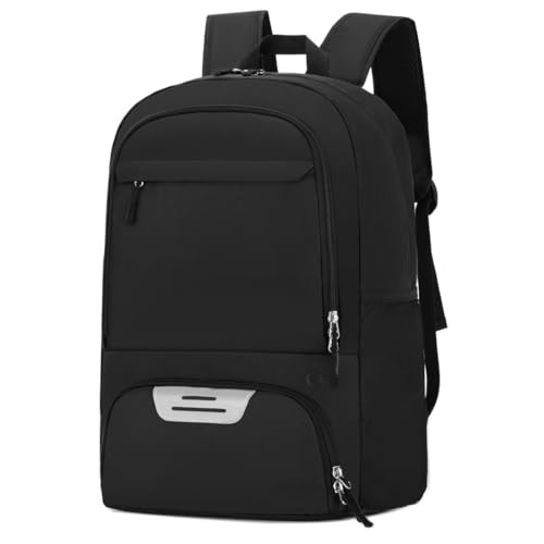 Vmokki Fußball Rucksack mit Ballfach, Schuhfach, Laptopfach Sportrucksack für Basketball Volleyball Damen Herren Teenager Wasserdicht Groß (Schwarz) von Vmokki