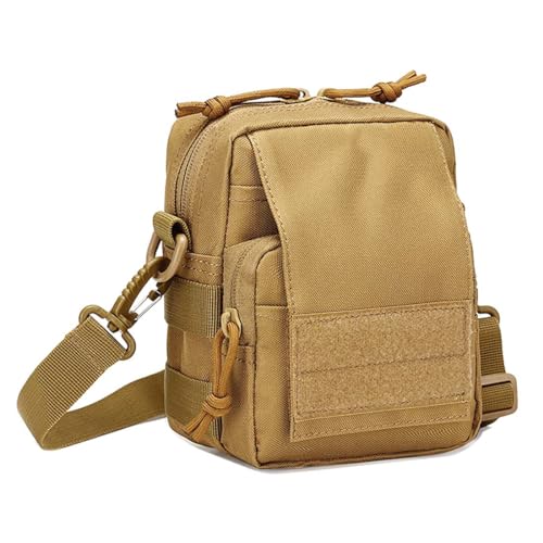 Vmokki Taktische Umhängetasche Klein Zusatztasche für Rucksack Molle Tasche Crossbody Schultertasche mit Abnehmbarem Schultergurt Wasserdicht (Khaki) von Vmokki