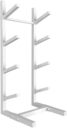 Vnook 7 Schichten Skateboard-Racks, Bodenständer, Mehrschichtiges Metall-Skateboard-Rack, Skibrett-Wand-Display-Aufhänger for Zuhause, Geschäft, Garage(White) von Vnook