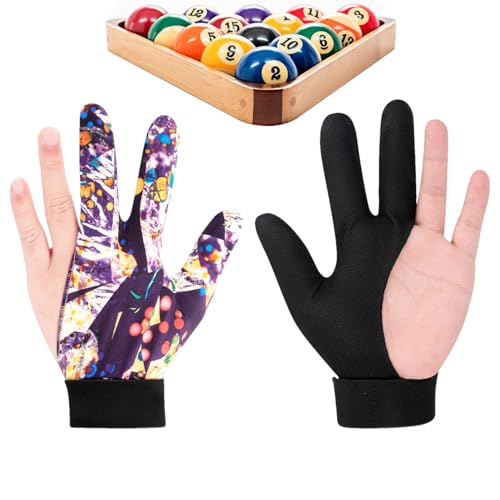 Voihamy Billard-Handschuhe,Billard-Pool-Handschuhe,Professionelle 3-Finger-Handschuhe für Billardschützen | rutschfest, hochelastisch, einstellbare Dichtheit, Billardzubehör für Männer und Frauen, von Voihamy