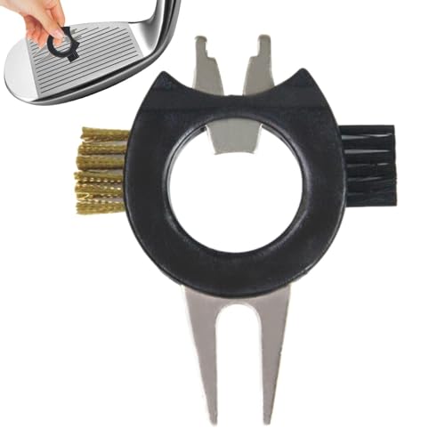 Voihamy Golf-Pitchgabel-Clip, multifunktionaler Pitchgabel-Reparatur-Flaschenöffner, magnetischer Ballmarker mit Schuh-Nagelentferner, Pitch-Rillen-Reiniger, grün, Reparaturgabel, Trainingszubehör von Voihamy