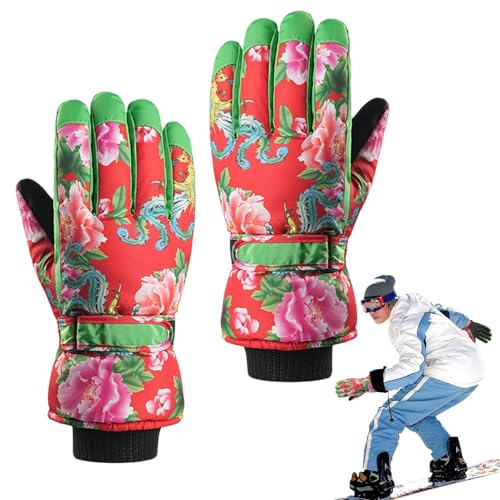 Voihamy Winterhandschuhe,wasserdichte Winter-Skihandschuhe | Ski Snowboard Winter warme Handschuhe - wasserdichte Touchscreen-Skihandschuhe für Radfahren, Outdoor-Sport, Wandern, Laufen, Snowboarden von Voihamy