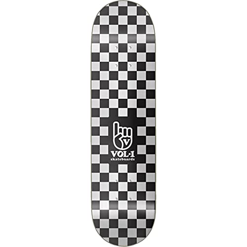 Vol.1 Unisex – Erwachsene Checker Skateboard Deck, Schwarz, 8.25" von Vol.1