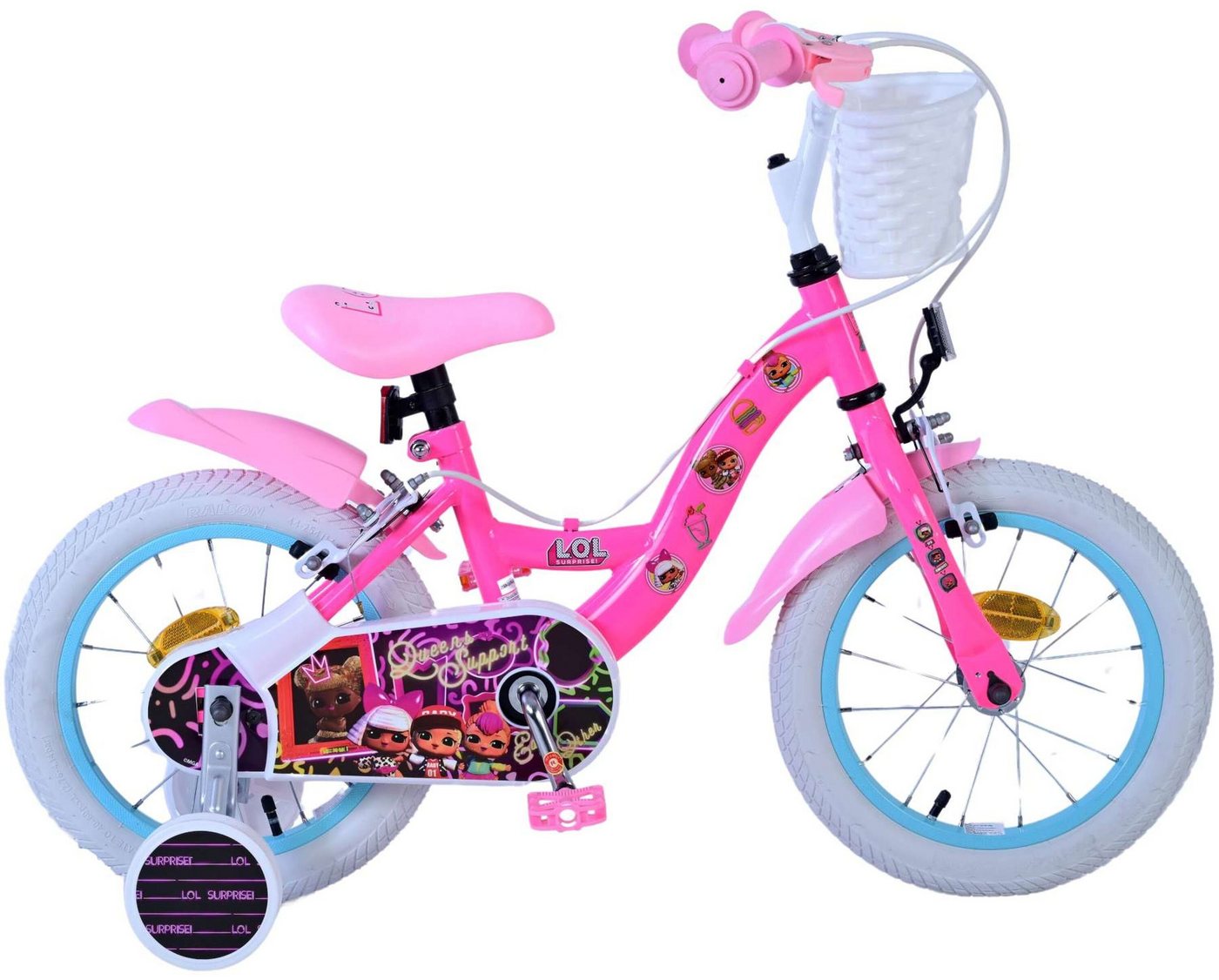 Volare Kinderfahrrad, 1 Gang, ohne Schaltung, Kinderfahrrad Barbie 14 Zoll, ohne Rücktrittbremse von Volare