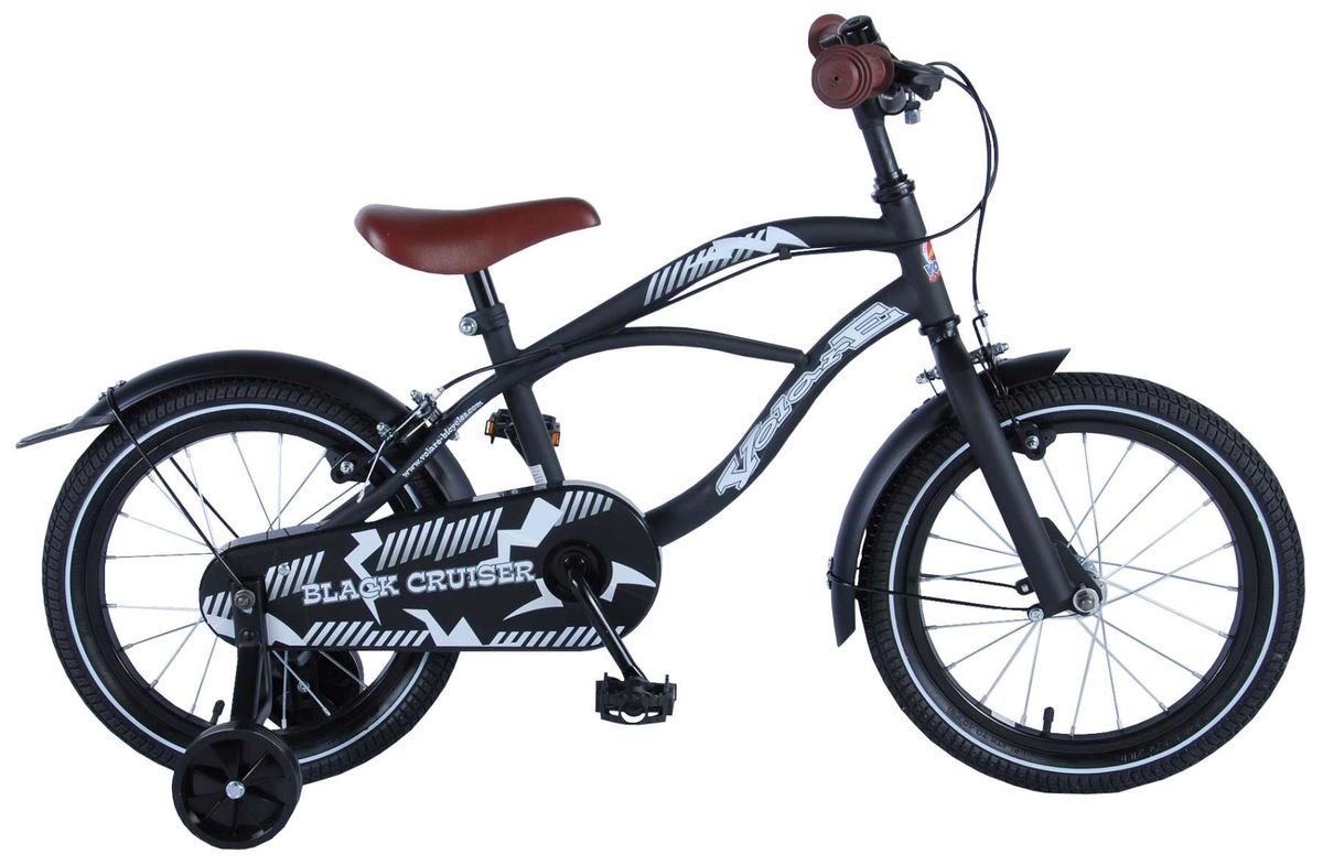 Volare Kinderfahrrad 16 Zoll Kinder Jungen Fahrrad Holland Rad Cruiser Schwarz 21602-CH-IT, Stützräder, Schutzbleche von Volare